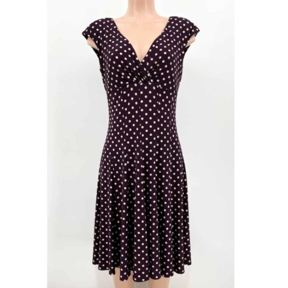 American Living Polka Dot Stretch Knit A-line Dress